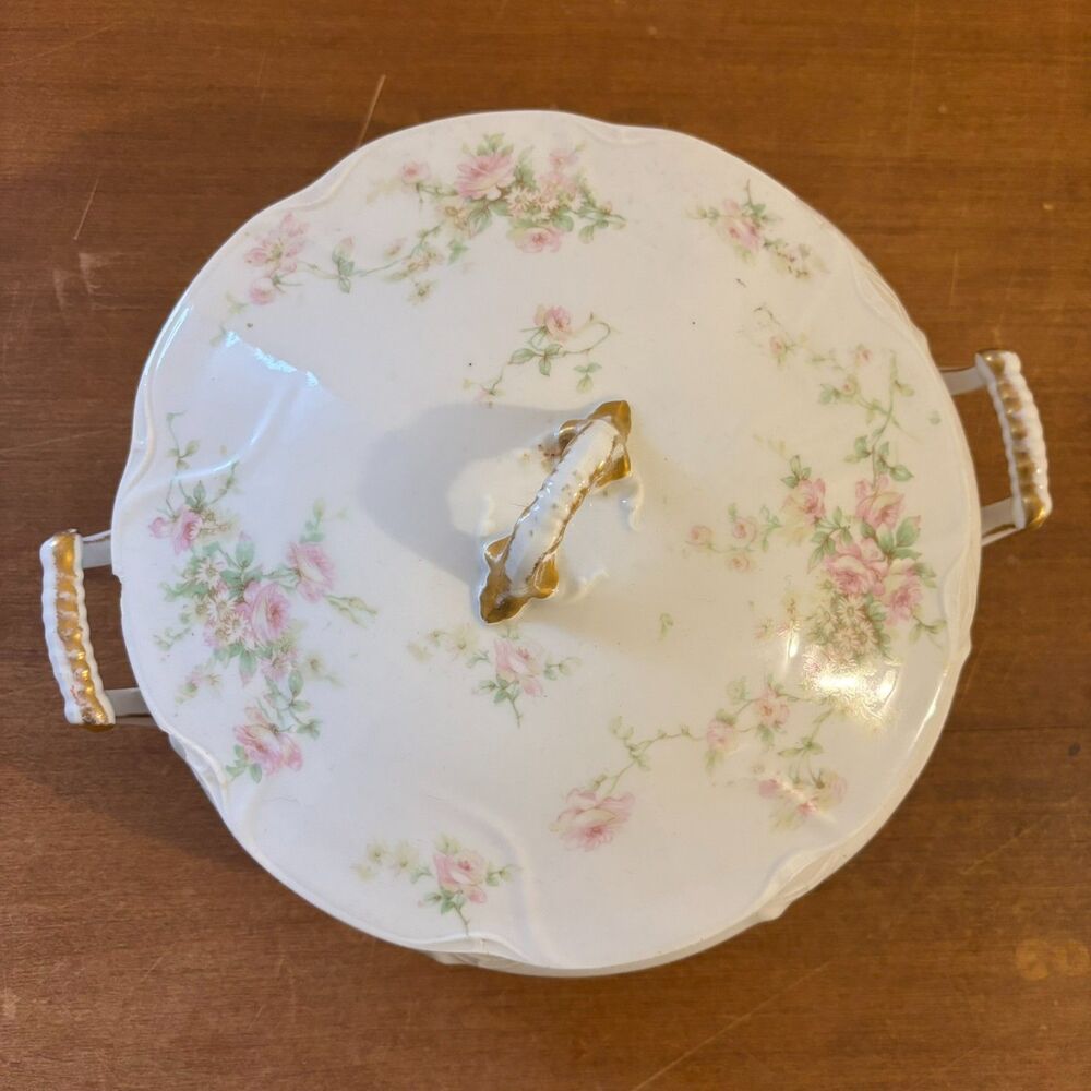Theodore Haviland Limoges France Soup Tureen W Lid Pink Floral Top